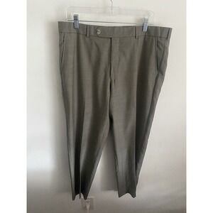 Neiman Marcus Men's Comfort- EZE Super 110's Wool Dress Pants Gray Size 36